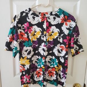 Funky Vintage 1960s Floral Top s. S